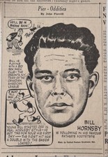 1946 newspaper panel by John Pierotti - Bill Hornsby Oneonta Red Sox farm club