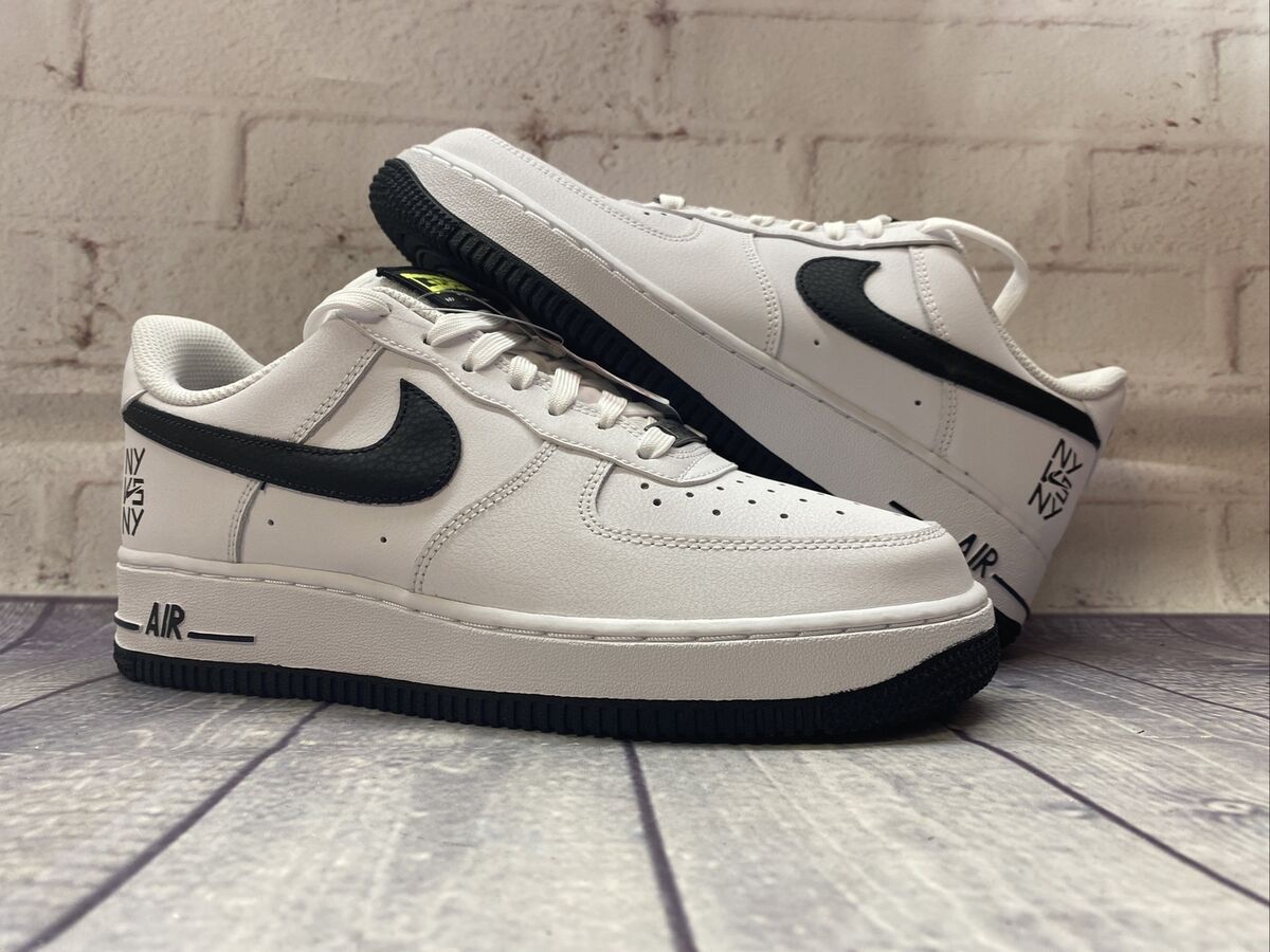 Nike Air Force 1 Low NY vs NY Black White Shoes CW7297-100 Nike Air Force 1 Low NY vs NY Black White Shoes CW7297-100