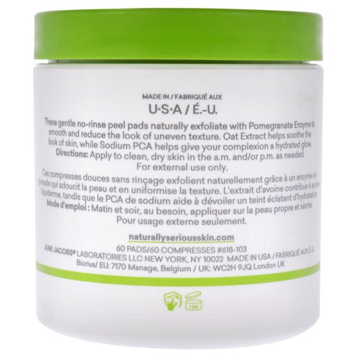 Get Even Cold-Pressed Peel Pads by Naturally Serious for Unisex - 60 Pc Pads - Picture 2 of 3