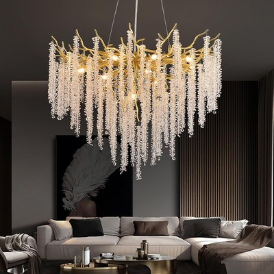 Luxury Crystal Pendant Light Gold Modern Crystal Pendant Light for Bedroom