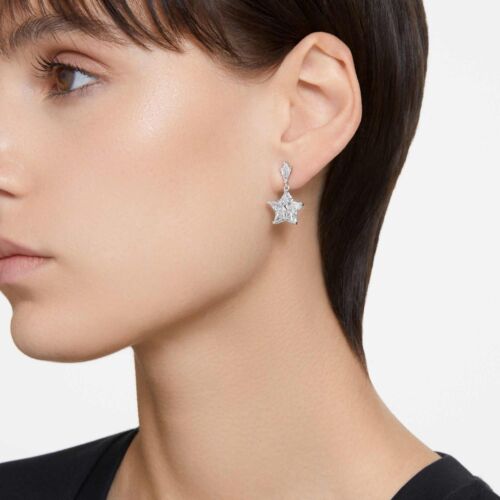 Swarovski Stella drop earrings Kite cut, Star, White, Rhodium plated 5652002 - Picture 3 of 3