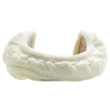 OTLTech Music Earmuffs - Fur Lined Earphone Headphones - Volume Control   WHITE