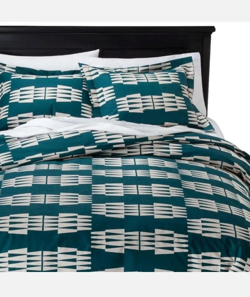 Brand New NATE BERKUS 3pc F/Q Duvet Cover set 100% COTTON - Image 2 of 4