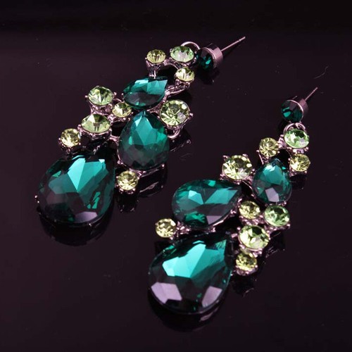 Women Necklace Earrings Bib Choker Wedding Crystal Jewelry Set Christmas Party - Bild 3 von 28