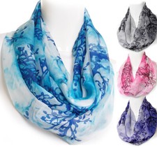 Tie Dye Branches Summer Lightweight Infinity Loop Scarf