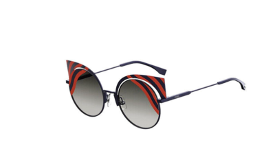 FENDI HYPNOSHINE FF0215S Dark Matte Blue Red Wave Metal 