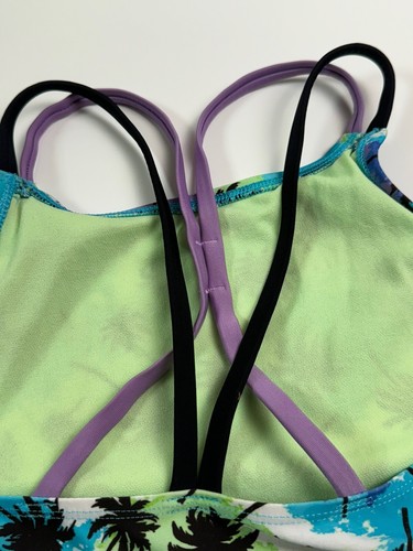 Speedo Girls Size 16 Tankini Swim Top Racerback Straps Tropical - Picture 5 of 6