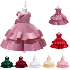 Girls Princess Party Wedding Bridesmaid Tutu Dress Children Photograph Dress