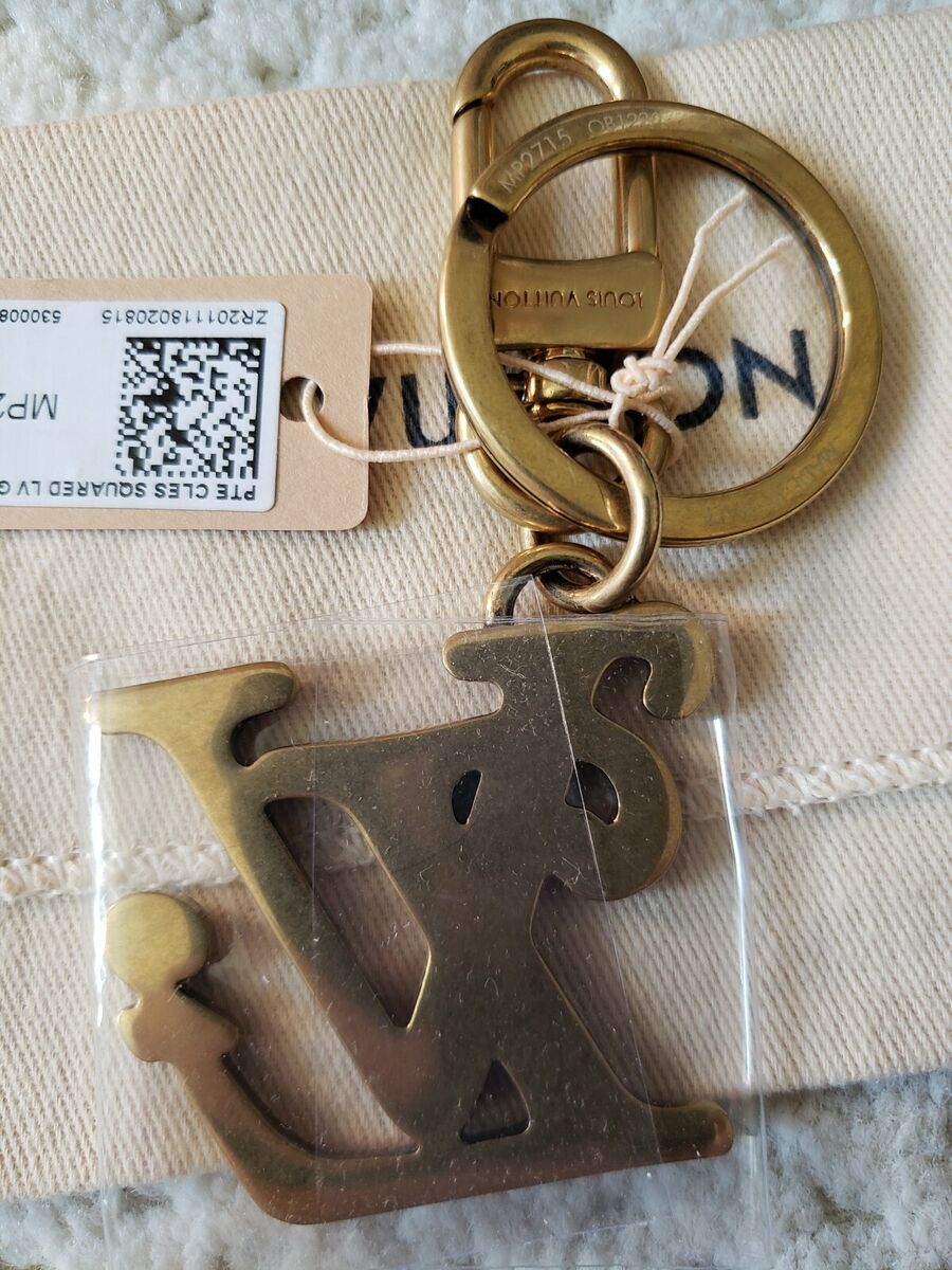 Louis Vuitton Bag Charm Key Holder LV Facettes Gold in Brass with Brass - US