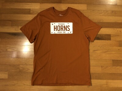 New XL Nike Texas Longhorns License Plates Football Orange Shirt DM2092-802 Men
