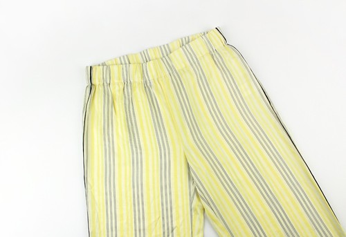 GANNI Bergamot Silk Pants Cropped Pajama Trousers Vanilla Ice Yellow Cream 38 M