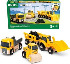 BRIO WORLD  Construction Vehicle Set Wood and Plastic Toy 63365800 Yellow Black
