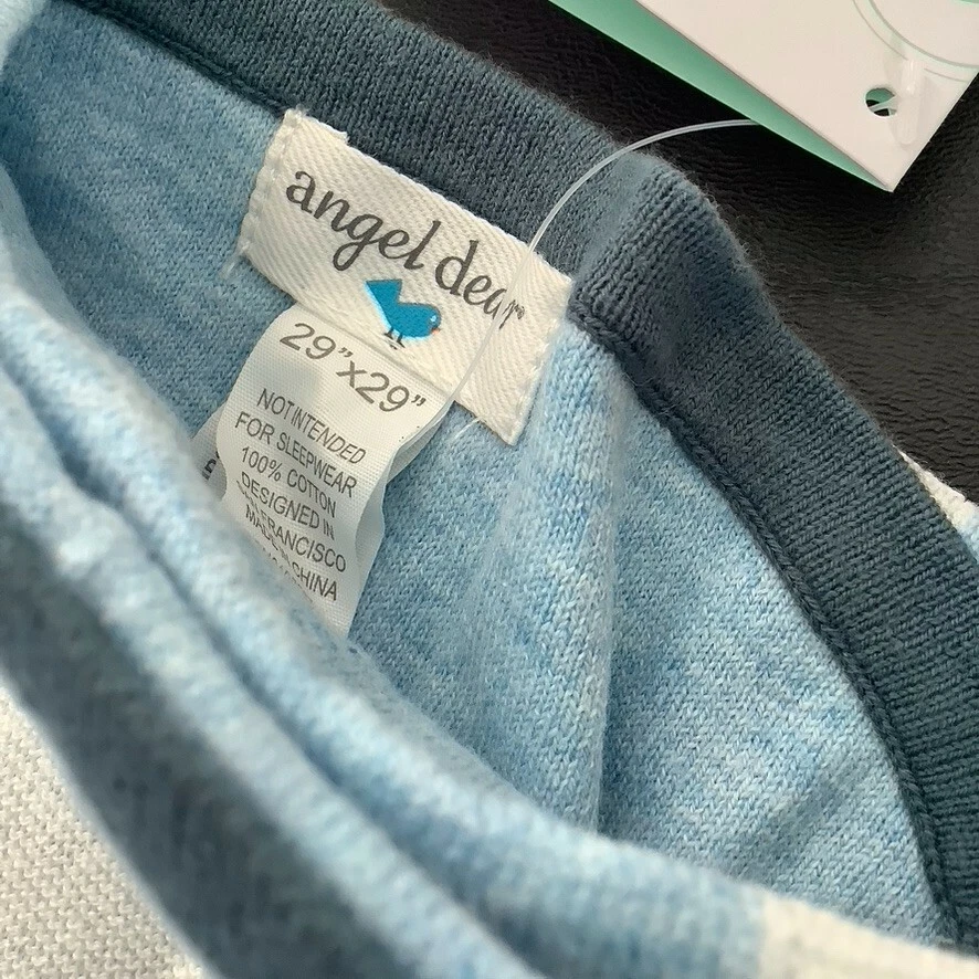 Angel Dear AZUL BLANCO 100% Algodón Manta de Seguridad de Recepción Nueva Foto 2 de 2