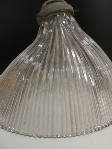 ART DECO HOLOPHANE GLASS LIGHT PENDANT LAMP SHADE VINTAGE INDUSTRIAL FACTORY - Picture 2 of 12