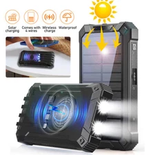 36000mAh Super Powerful USB Portable Charger Solar Power Bank LED For Cell Phone