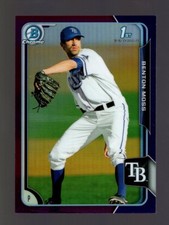 2015 BOWMAN CHROME #35 BENTON MOSS RC PURPLE REFRACTOR 247/250 RAYS 