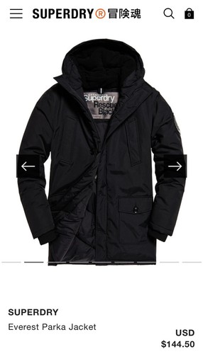 Superdry Rescue Black Everest Parka 