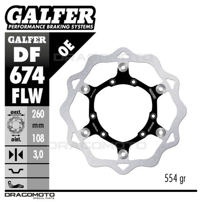HM CRE BAJA 1999-2002 DF674FLW Disco Freno Anteriore GALFER Flottante