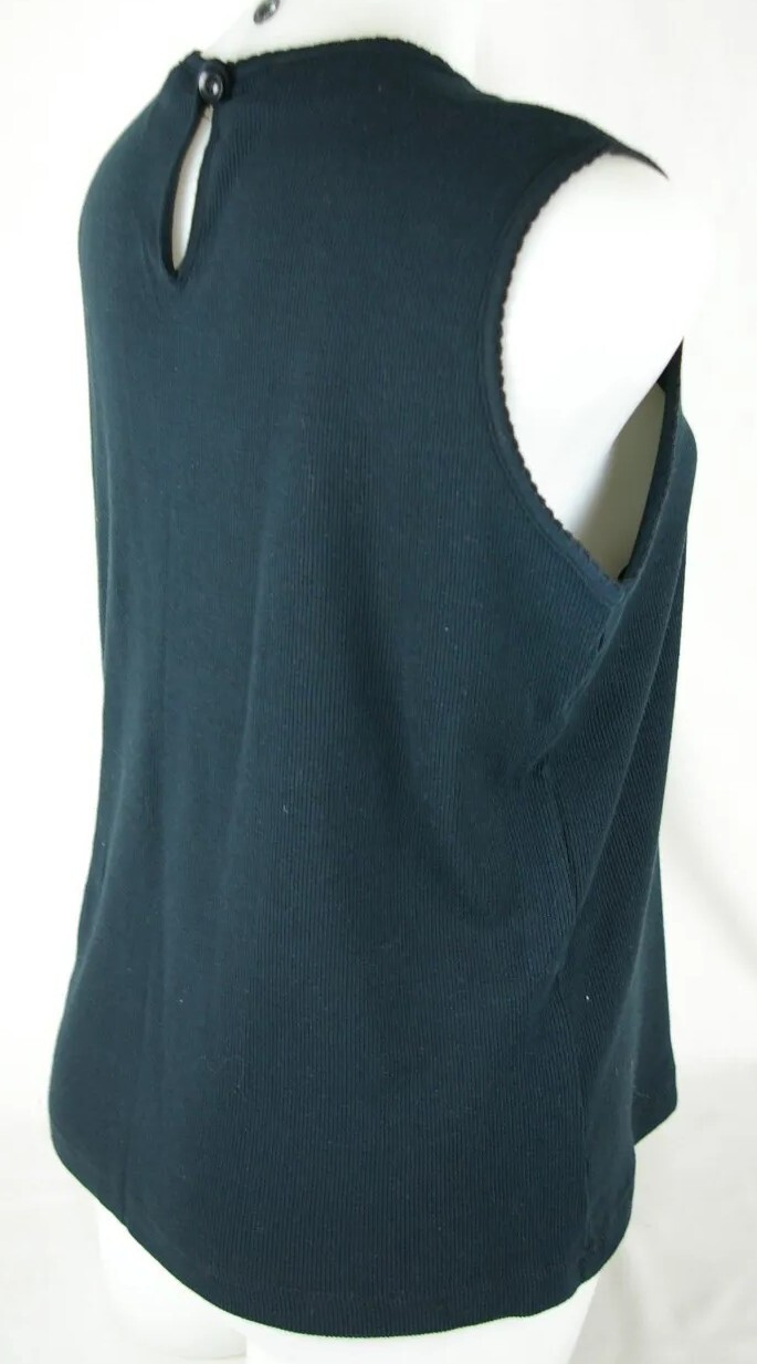 Basic Editions Solid Black Sleeveless Round Neck … - image 6