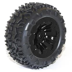 FTX 6310B Carnage Mounted Wheel Black Tyre Complete Pair