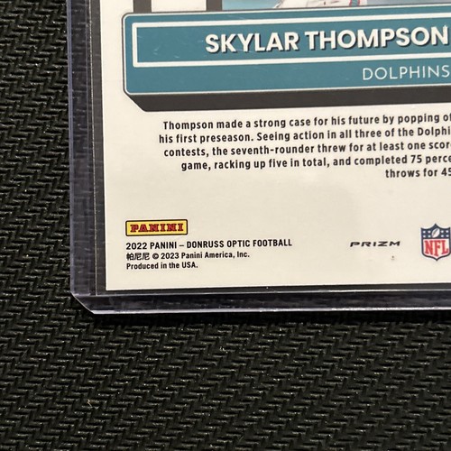 2022 Donruss Optic Skylar Thompson Pink Prizm Rated Rookie RC #276 Dolphins - Picture 6 of 6