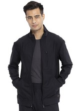 Black Cherokee Form Scrubs Mens Zip Front Jacket CK399 BLK