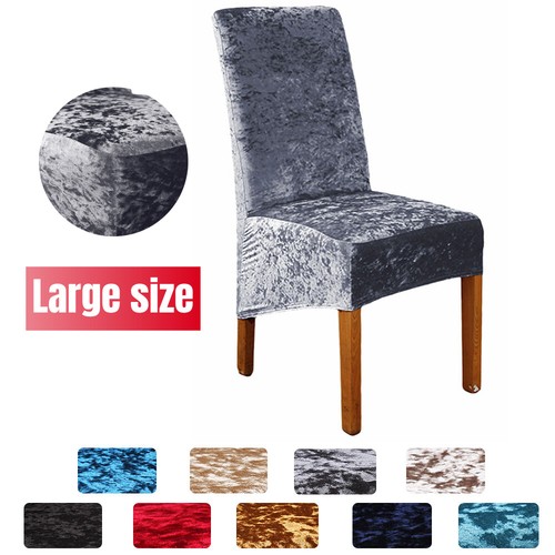 Stretch Crushed Velvet Dining Chair Covers Wedding Party Seat Slip