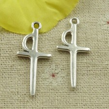 Free Ship 120 pcs tibetan silver cross charms pendant 33x14mm L-4851