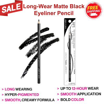 Long-Wear Matte Black Eyeliner Pencil, Creamy, Pigmented, Vegan & Cruelty-Free