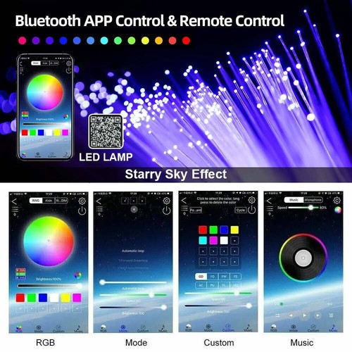 300x Fiber Optic Car Home Headliner Star Light Roof Remote Ceiling RGB Light Set - Picture 2 of 24