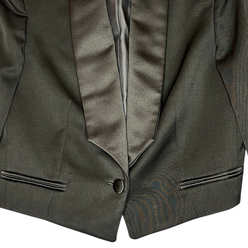 YVES SAINT LAURENT 2006 Black Wool Cropped Le Smoking Tuxedo Jacket Sz FR40 S - Picture 3 of 8