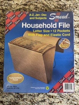 HF117KL Smead Household File Letter Size 12 Pockets