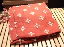 MIULEE Set of 2  Rhombic Jacquard Pillow Covers 24x24 Burnt  Orange Terricotta