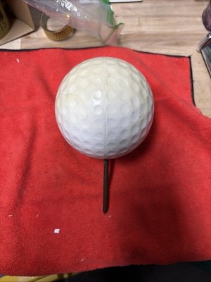 Heavy Textured Decorative Sphere on Metal Spike Golf Ball Style Garden Decor