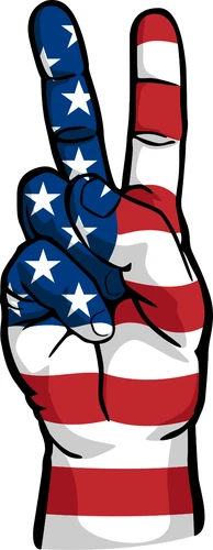USA Peace Fist Hand Punch America Self Adhesive Vinyl Sticker