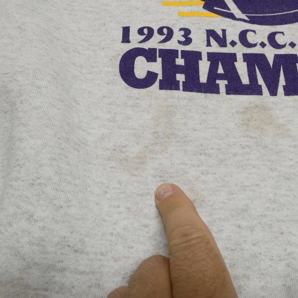 Sudadera De Colección Mankato State Para Hombre XL Gris NCAA Fútbol 1993 Campeones Años 90 Foto 4 de 4