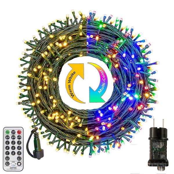 Lichterkette AußEn Weihnachtsbaum 10M 100LED Warmweiß Bunt 11 Modi Fernbedienung-image