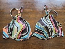 NWT Sanctuary Swim Large Ots Underwire Bikini Top Multi Color Stripe 125363