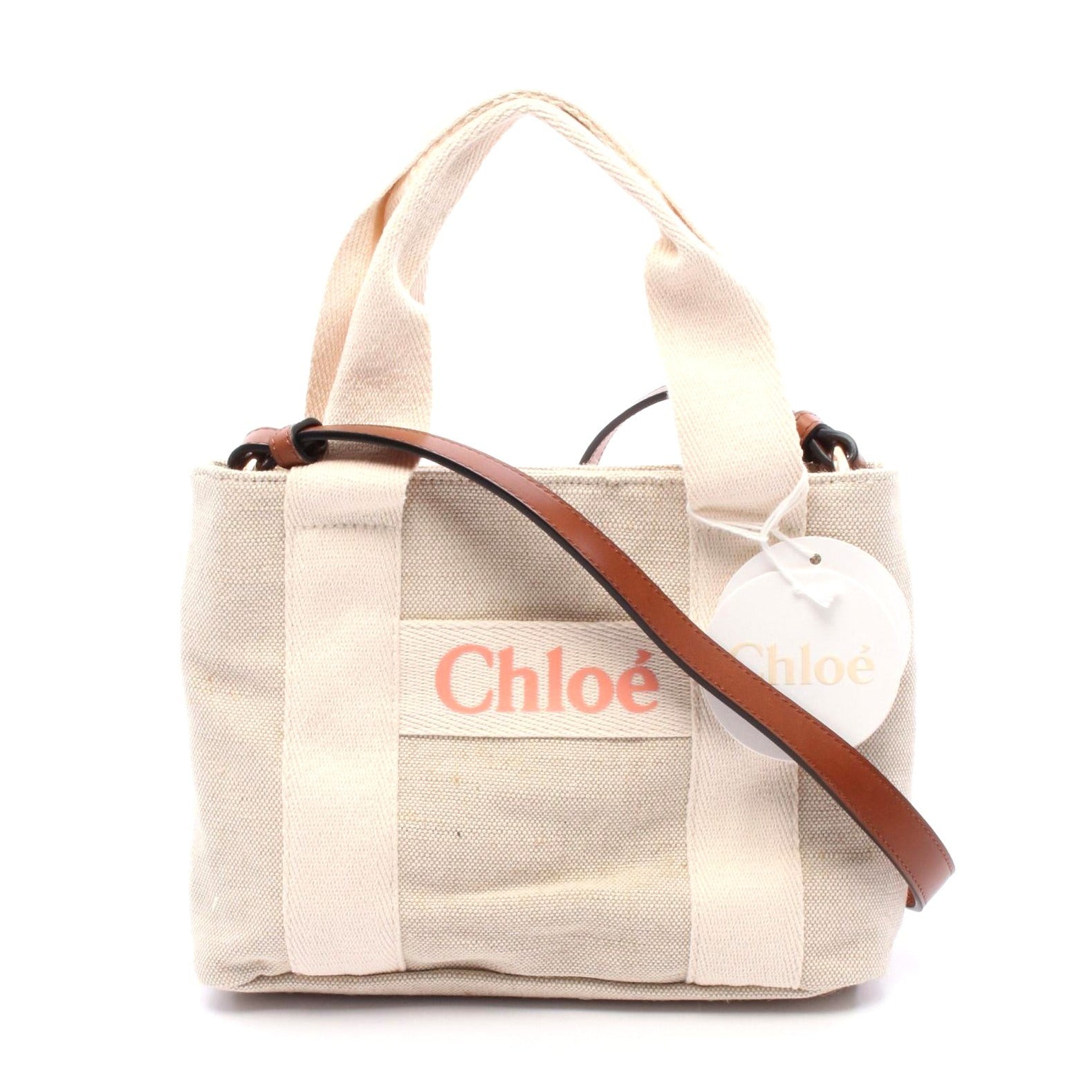 Chloe Beige Canvas Tote Bag for Women One Size