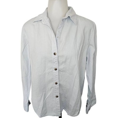 DENIM FORUM Light Blue Button Down Long Sleeve Top sz Extra Extra Small Collared