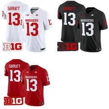 Elijah #13 Sarratt Hoosiers MEN Stitched Jersey White/Red/Black