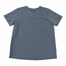FIGS Technical Collection Blue Scrub Top Size M Solid Medical
