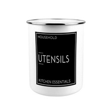 Inverted Minimalist Utensil Pot - Enamel XL Kitchen Utensil Organiser Decor Gift