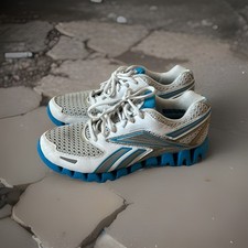 Zapatos para correr Reebok Zigtech Zigsonic Aqua/blanco para mujer talla 8,5