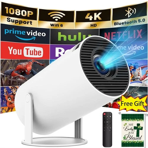 UHD 4K Mini Projector 10000Lumen LED 1080P WiFi Bluetooth Portable Home Theater