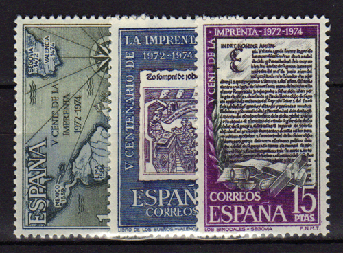 Spanien II Jahrhundertpost 1973 Edifil 2164/6 ** MNH - Bild 1 von 1