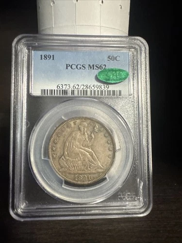 1891 P Seated Liberty Half Dollar PCGS MS-62 CAC