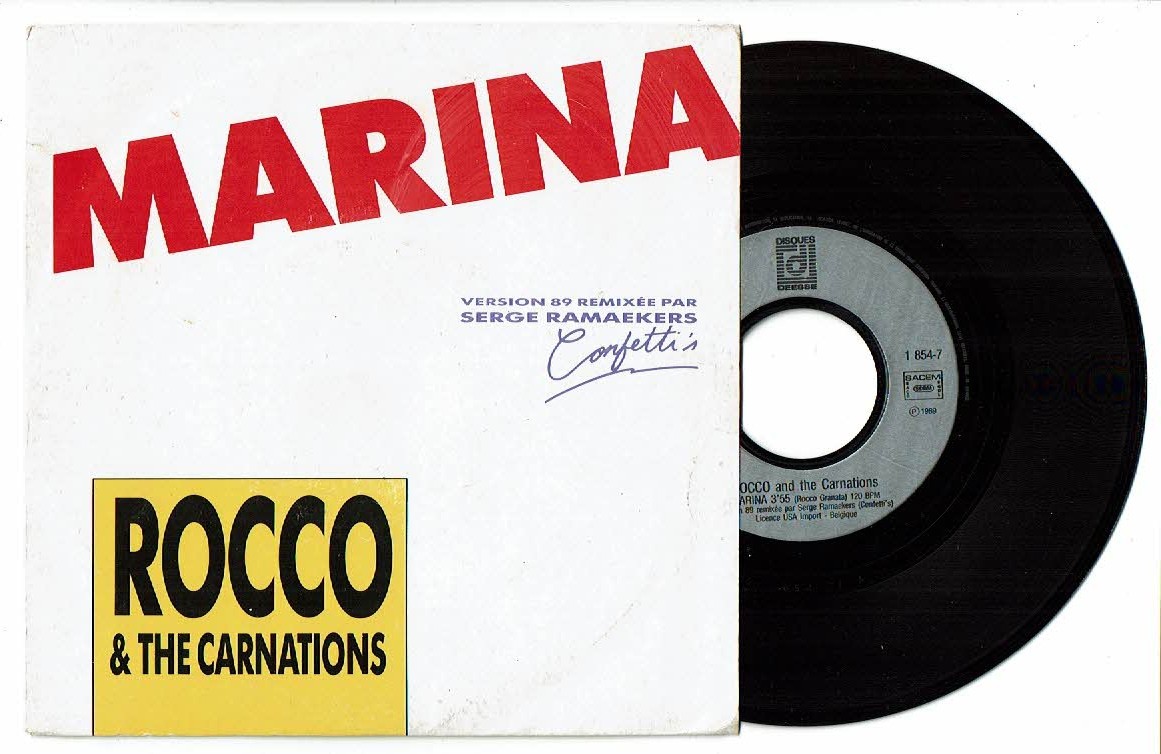 Rocco The Carnations Vinyl 45 RPM 7 "" Marina Remix Confetti's Discs Goddess 854