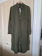 NEXT OLIVE GREEN SHIRT DRESS LADIES SIZE UK10 EU38 NEW 100% LYOCELL RRPÂŁ45