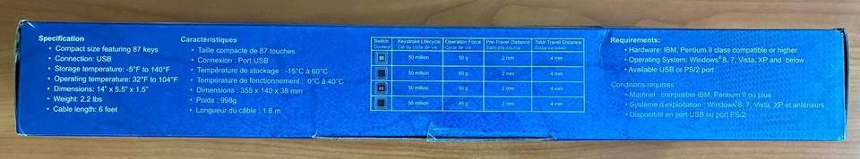 Adesso Easy Touch AKB-625UB Compact Mechanical Keyboard TKL Kailh Blue Switch - Image 4 of 4